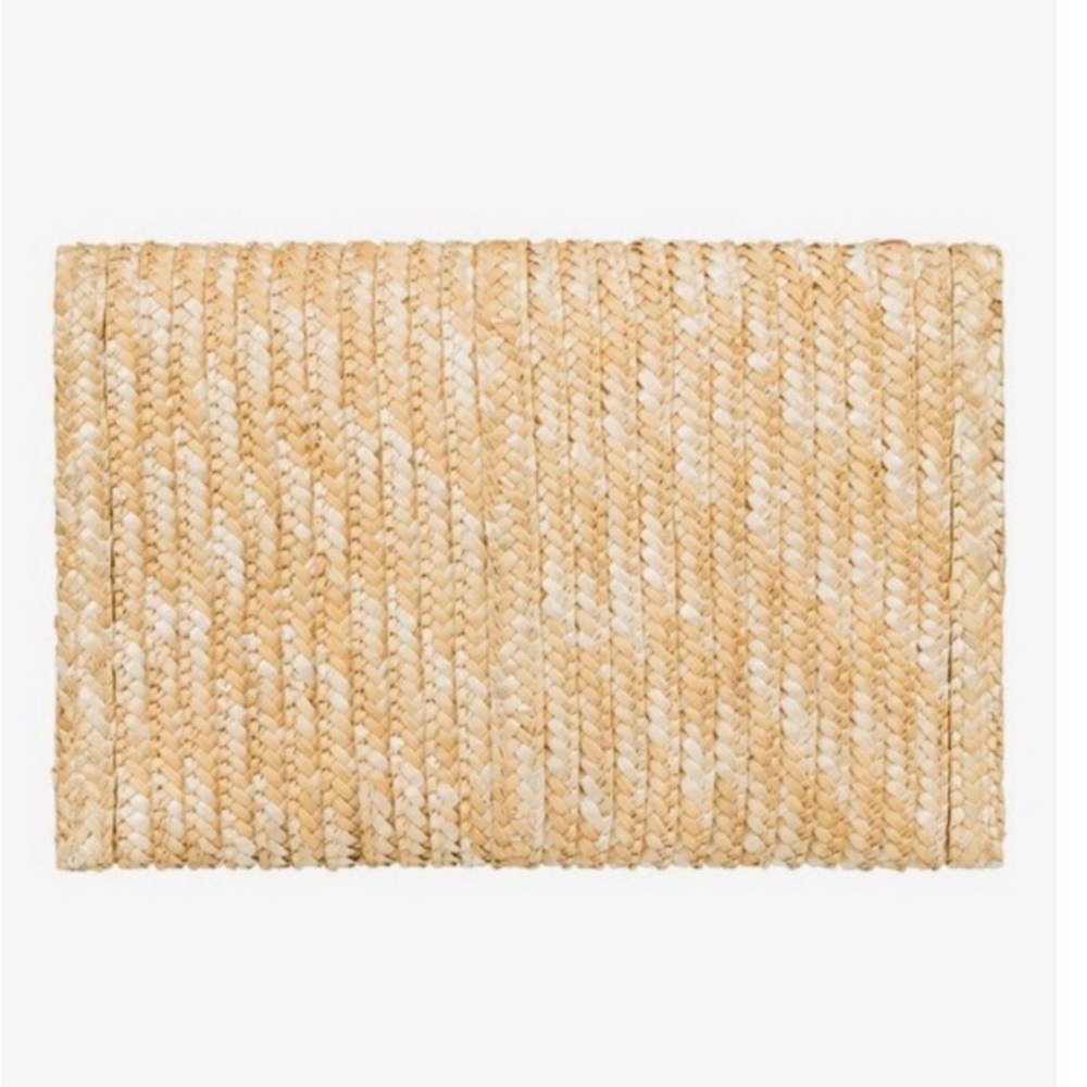Roxy Straw Crossbody Clutch with Pink Accent - Picture 4 of 5